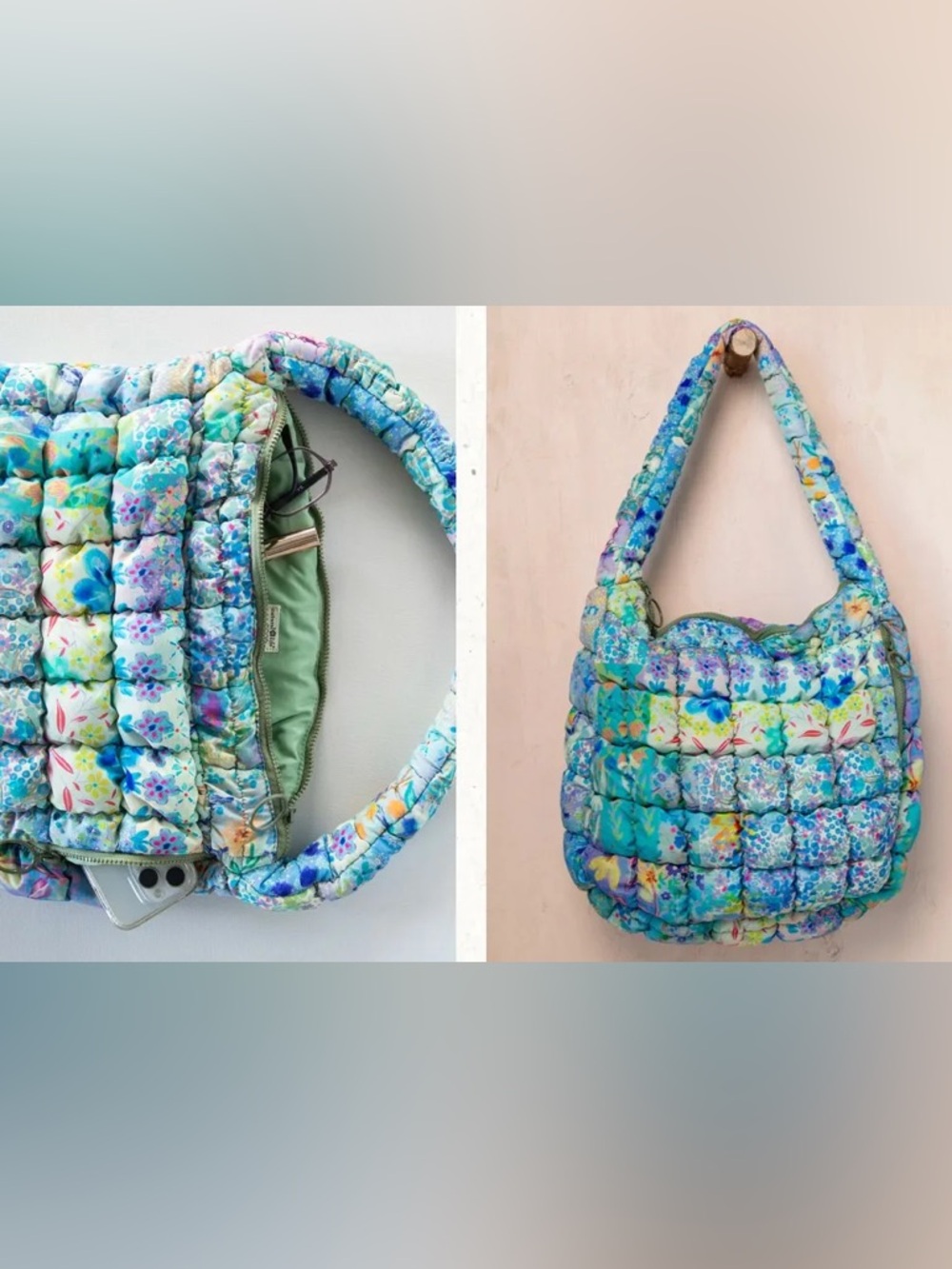 Floral Quilted Shoulder Bag in Multicolor - natural life brand